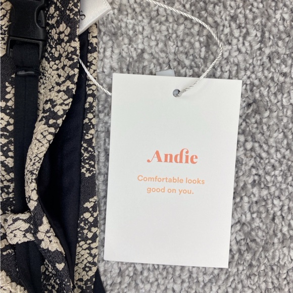 Andie Riviera Bikini Bottom Womens Small Black Cream Snake Belt Swim AB362-SNA-S - Picture 9 of 9